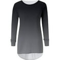 thumbnail image 3 of PATLOLLAV Womens Blouses,Women Casual O-Neck Gradient Print T-Shirts Loose Long Sleeve Tops Solid Blouse, 3 of 6