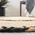 thumbnail image 4 of SAFAVIEH Natural Fiber Joshua Bordered Area Rug, Natural/Black, 4' x 6' Oval, 4 of 8