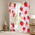thumbnail image 3 of Homewish Kawaii Red Strawberry Curtains Pack of 2 (42x84 Each) for Girls,Groovy Floral Flowers Curtains Blackout,Geometric Plaid Grid Bedroom Curtains,Luxury Bedroom Decor, 3 of 6