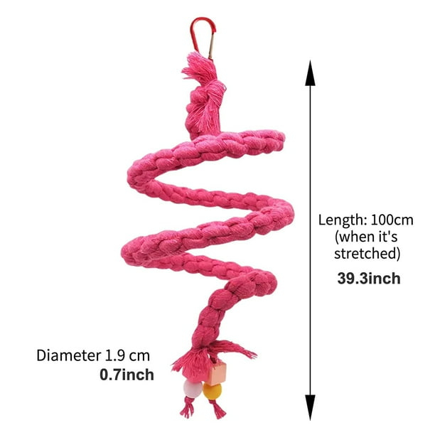 EDTara Bird Spiral Cotton Rope Climbing Standing Toy Bird Cage