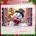 thumbnail image 2 of Snowman Figure Snowman Banner Red Scarf Winter Display Black Hat Poinsettia Decoration Christmas Backdrop for Christmas Party Winter Celebration Home Window Display, 2 of 9