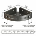 thumbnail image 3 of 3 Tier Corner Shower Caddy with Suction Cups - No Drill Bathroom Organizer Shelf, Gray ABS-Triangle Storage Rack with Hooks for Shampoo, Soap, Towels - Rustproof Caddy, Black, 3 of 5