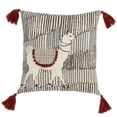 thumbnail image 1 of SARO 435.M18S Coussin Carré 18 Po. Rempli de Duvet avec Franges Design Llama - Multicolore, 1 of 1