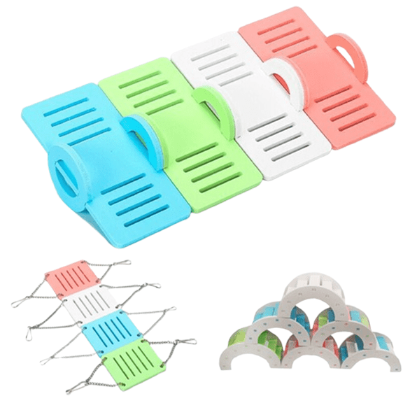 BESTSKY 3Pcs Hamster Cage Accessories Colorful Aesthetics Hamster Sand Bath Educational Toy Comfortable Design Guinea Pig Tunnel,Style1