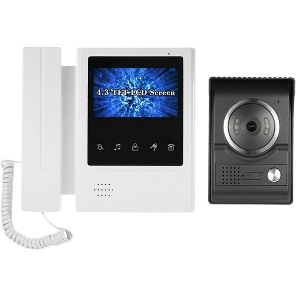 4.3 inch Wired Video Doorbell with Night Vision Rainproof Function Visual Intercom Two-Way Audio Video Intercom