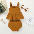 thumbnail image 4 of Vedolay Short Sets For Girls Girls 2 Piece Outfits Shirt Shorts Set Short Sleeve Summer Clothes with Pockets,Yellow 6-12 Months, 4 of 5