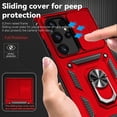 thumbnail image 4 of for Samsung Galaxy S24 Ultra Case, Soft Bumper Hard Plastic Phone Case with [Sliding Camera Lens Cover] [360° Rotatable Kickstand Ring] [HD Screen Protector] for S24 Ultra 6.8" Red, 4 of 8