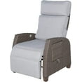 thumbnail image 5 of GRANDPATIO Patio Lounge PE Wicker Indoor and Outdoor Recliner with Flip Table, Mist Gray, 5 of 7