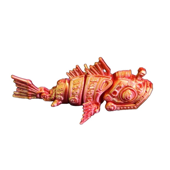 1PC 3D Printed Fish Figurines, Articulated Joints, Plastic Novelty Gag Gifts For Home & Office Decor, Aquarium Ornament