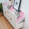thumbnail image 5 of Table Runner Dresser Scarves 72 Inch Long, Pink and Grey Gradient Modern Geometric Linen Dining Table Runners Abstract Beach Tabletop Scarf for Wedding Holiday Party Kitchen, 5 of 7
