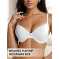thumbnail image 6 of Aivtalk Womens Bra One Fab Fit Full Coverage T-Shirt Bra Plus Size Smoothing Comfort Lingerie Lightly Lined Cups up to H Dreamwire Push Up Underwire Bra White 80B, 6 of 7