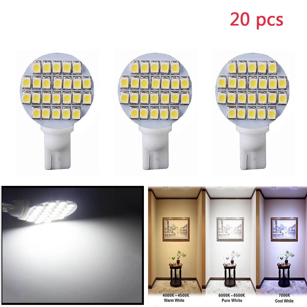 10-pack, Warm White T10 W5W 921 168 194 RV Boat Camper Interior Light 3500K 4.8W 24-SMD LED Bulb lamp Iandscaping 12V 