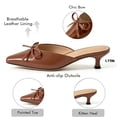 thumbnail image 3 of CHICVOMEY Women's Kitten Heel Mules - Pointed Toe Slip-On Dress Shoes with Bow for Wedding Work Evening  Mules for Women, 3 of 7
