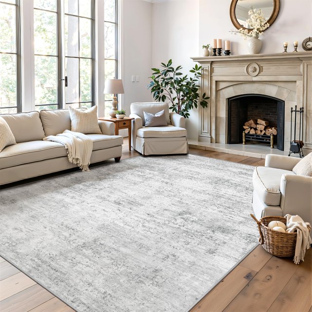Alfombra Art&Tuft 183x274 cm, lavable, antideslizante, gris