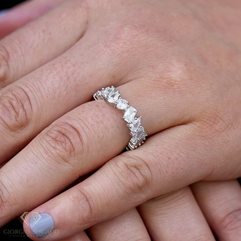 Oval cz 2024 eternity band