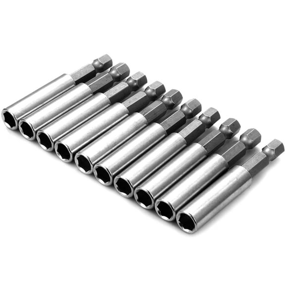 AMERTEER 10Pcs Magnetic Drill Bit Extension 1/4 inch Hex Shank Magnetic Drill Bit Holder for Power Drills and Impact Drivers Quick Release Screwdriver Drill Bit Power Tool 60mm Length