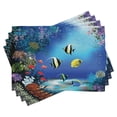 thumbnail image 1 of Ambesonne Sea Place Mats Set of 4, Ocean Coral Reefs Tropic, Standard Size, Blue, 1 of 6