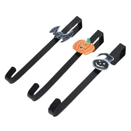 

Nuolin 3Pcs Halloween Wreath Hook Pumpkin Bat Wreath Haunted Festival Door Hook