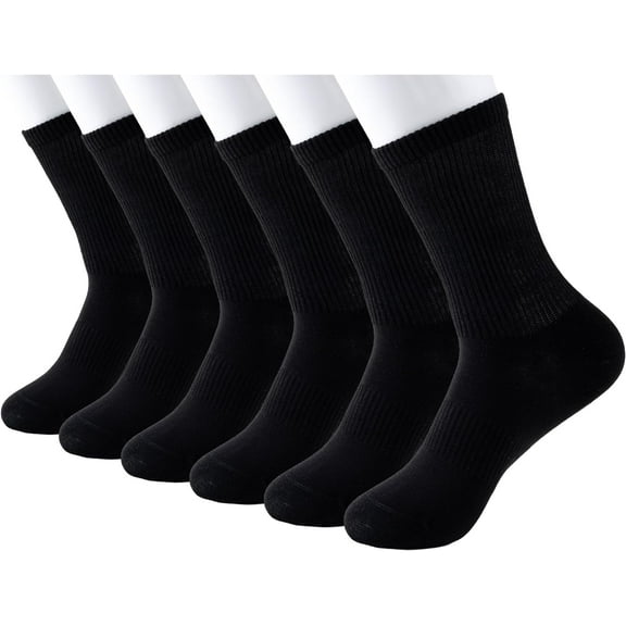 Womens Crew Socks 3-6 Pairs Arch Support Lightweight Thin Casual Cotton Calf Socks Size 6-11