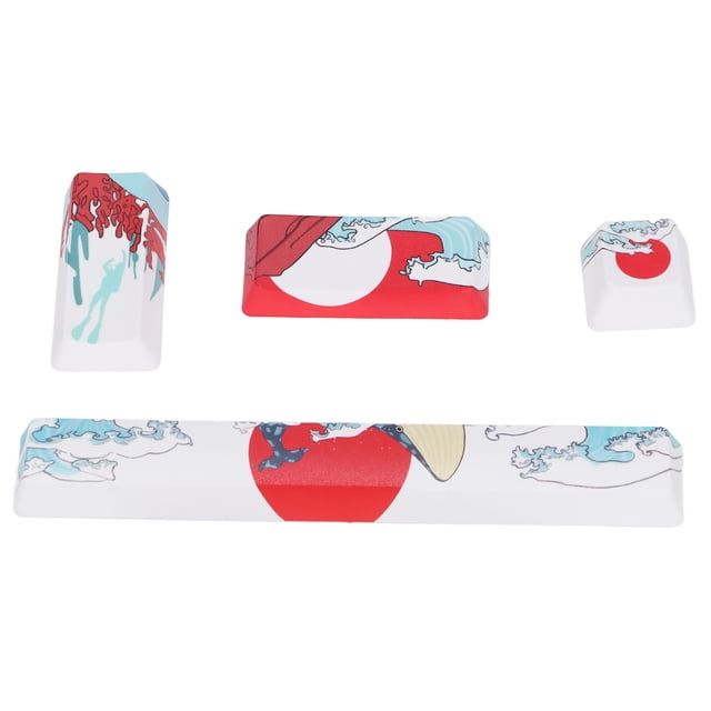 LHCER Anime Keycaps,4Pcs Custom Keycaps Comfortable Feel Abrasion Resistance Cartoon Pattern DIY PTB Keycaps For Mechanical Keyboards,DIY Keycaps Kit