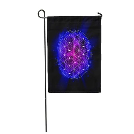 SIDONKU Flower of Life Sign Sacred Geometry Abstract Space Explosion Garden Flag Decorative Flag House Banner 28x40 inch