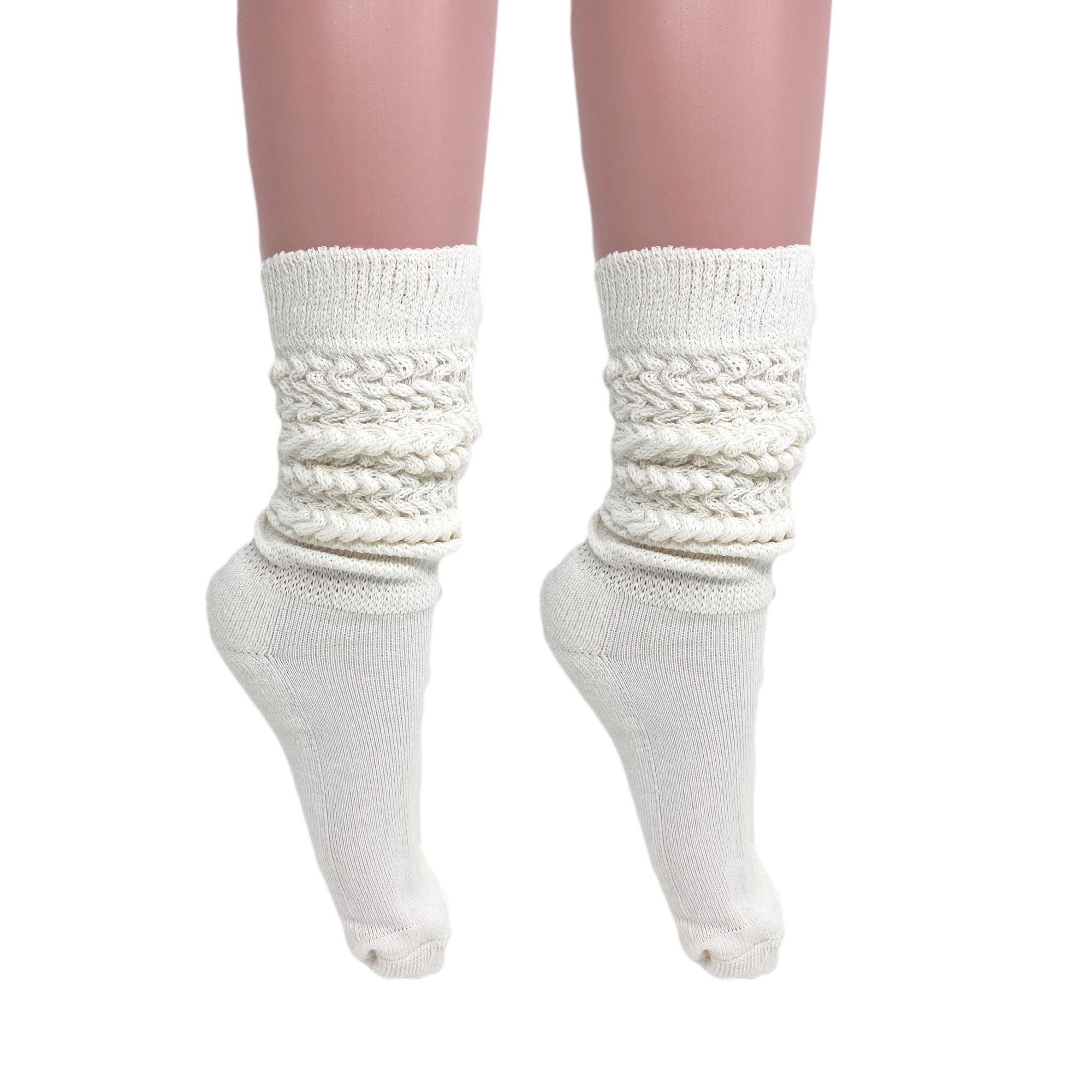 Extra Long Heavy Slouch Socks Ivory 2 Pair Size 9-11 - Walmart.com