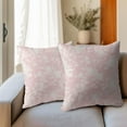thumbnail image 6 of Vintage Floral Pillow Covers 16x16 Inch Set of 2 Rustic Light Pink and White Outdoor Decorative Throw Pillows Chinoiserie Flower Toile Pillowcases Cushion Covers for Couch Home Decor, 6 of 6