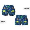 thumbnail image 5 of Picia Dinosaur In Space Printed Workout Shorts for Women Seamless Scrunch Butt Lifting High Waisted Yoga Gym Booty Running Moisture-wicking Short Pants-Small, 5 of 9
