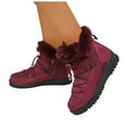 thumbnail image 5 of CAICJ98 Women Snow Boots Mid Calf Warm Lining Boots Waterproof Outdoor Shoes Non-Slip Women's Winter Boots (Wine,Size 9), 5 of 9