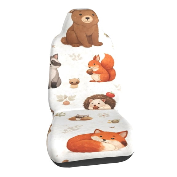 Woodland Forest Animals Car Seat Covers Stretch Car Seat Protectors Universal Fit