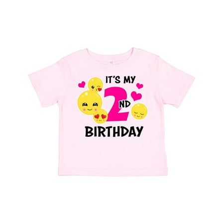 

Inktastic Its My 2nd Birthday with Emojis Gift Toddler Toddler Girl T-Shirt