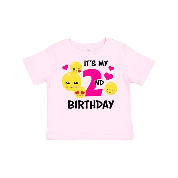 Inktastic Its My 2nd Birthday with Smiling Emoticons Girls Toddler T-Shirt
