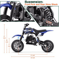 thumbnail image 6 of HOVERHEART 49cc 4-Stroke Gas Mini Dirt Bike ,18 MPH Max Speed with Dual Disc Brakes,Max load 160lbs,Blue, 6 of 6