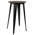 thumbnail image 2 of Merrick Lane 24" Round Metal Indoor Bar Height Table with Black Galvanized Steel Frame and Walnut Rustic Wood Top, 2 of 7