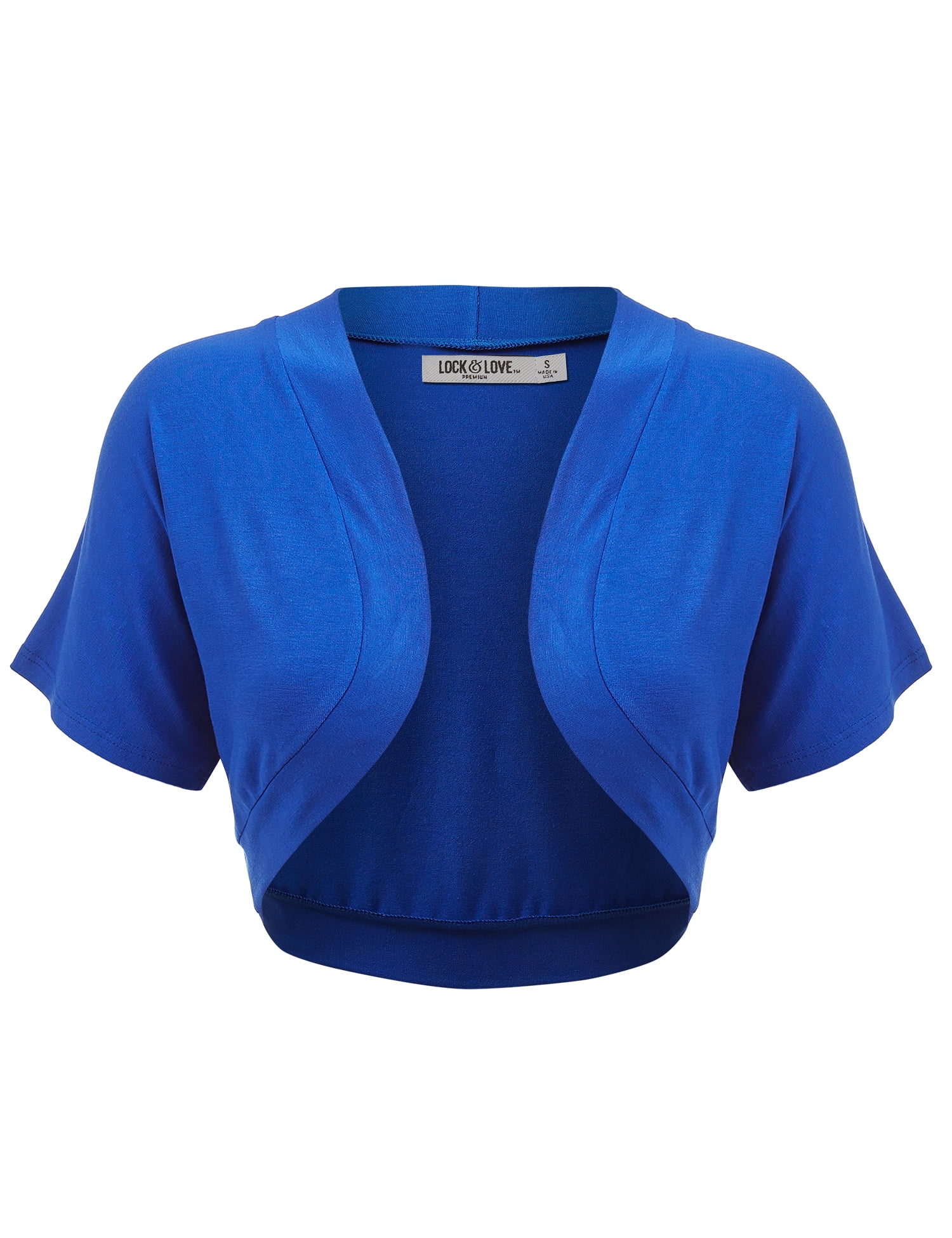 Made by Johnny Women's Short Sleeve Cropped Bolero Shrug Open Cardigan