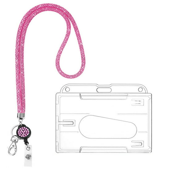 BNNG Bling Rhinestone Keychain Lanyard for Women/Kids - Sparkly Neck Strap with Metal Hook for ID Cards/Wallet/Car Keys, Cute Teacher/Student Gift with Durable Beaded Design