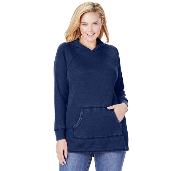 Woman Within Plus Size Waffle-Thermal Hoodie