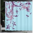 thumbnail image 3 of Ambesonne Dragonfly Shower Curtain, Swirled Floral Branches, 69"Wx75"L, Pale Azure, 3 of 4