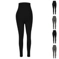 thumbnail image 5 of Women's Skinny Leggings High Waisted Yoga Pants Slim Fit Stretchy Workout Solid Color Long Pants Black,S, 5 of 5