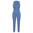 thumbnail image 2 of ZAZYULZ Summer Jumpsuits for Women 2024 Women's Sleeveless Sexy Deep V Neck Tight Hollowed Out Waist Jumpsuit(Blue,Xxl), 2 of 4