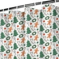 thumbnail image 3 of White Christmas Gingerbread and Tree Pattern Shower Curtain 72"x72" ,Bathroom Decorative Shower Curtains Set with 12 Hooks,Modern Waterproof Washable Shower Curtain, 3 of 6