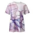 thumbnail image 5 of Womens Spring Summer Colorful Printed Short Sleeve O Neck T Shirt Top Women Long Sleeve Shirts Long Sleeve Layering Tops for Women Soft Shirt Women Women's Long Sleeve Tee Shirts Work Out Shirt Long, 5 of 5