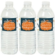 Big Dot of Happiness Happy Thanksgiving - Fall Harvest Party Water Bottle Sticker Labels - Set of 20