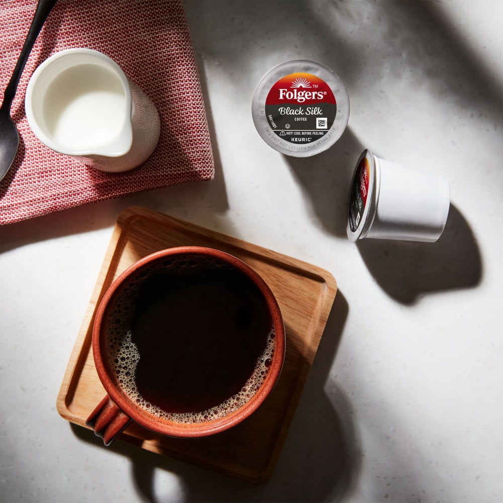 Folgers Black Silk Dark Roast Coffee, Keurig K-Cup Pods 32 count - Pack of 1