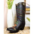 thumbnail image 6 of Western Country Floral Rooster Faux Tooled Leather Cowboy Boot Vase Figurine, 6 of 6