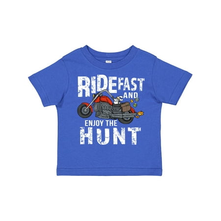 

Inktastic Ride Fast and Enjoy the Hunt Easter Bunny on Motorcycle Gift Toddler Boy or Toddler Girl T-Shirt
