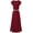 Red, variant on Women's 2 Piece Summer Outfits Dressy Casual Knit Short Sleeve Crop Top High Waist Midi Skirt Set
