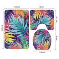 thumbnail image 3 of Colorful Tropical Leaf Pattern Bathroom Rugs Sets 3 Piece,Toilet Cover Set,Absorbent Non Slip Bathroom Mats Sets with U-Shaped Contour Rug Toilet Rug Set, 3 of 5