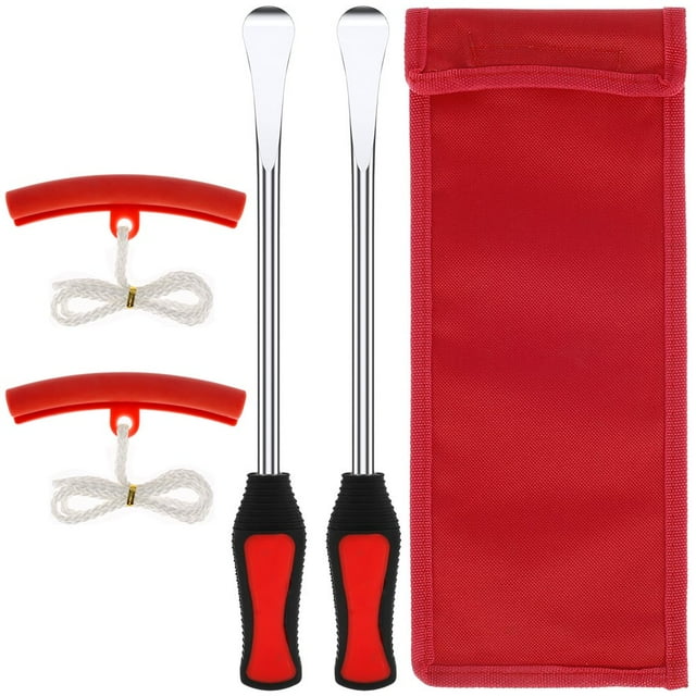 Ensemble de 3 Pcs Outils de Réparation de Pneus de Moto Cuillère 14.5 Pouces Leviers Cuillère Outils de Repassage de Pneus de Moto avec Poignée Antidérapante Leviers de Changement de Pneus de Moto