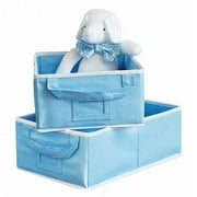 Seed Sprout - Set of 2 Small Canvas Storage Box, Blue